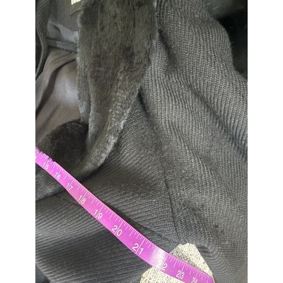 Reformation Raven Overcoat with Faux Fur Collar - Black, Size M - Picture 8 of 8